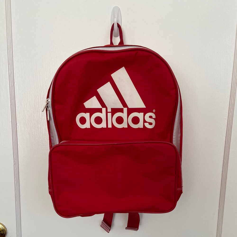 Original Adidas red & white backpack